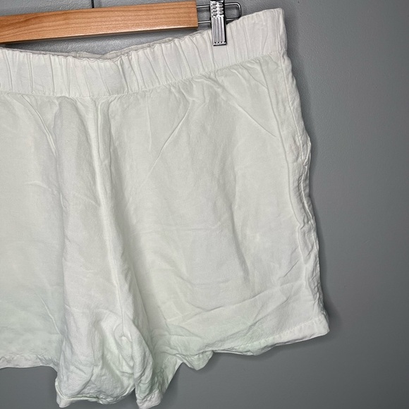 Madewell Linen-Blend Pull-On Pleated Shorts: Earth-Dyed Edition - Mint Botanical - Picture 9 of 12